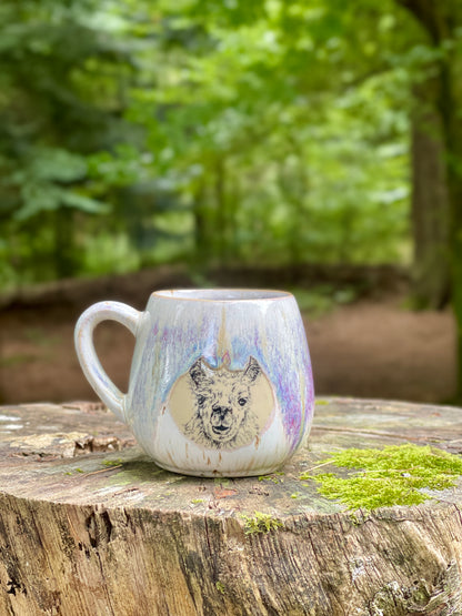 A mug with a llama