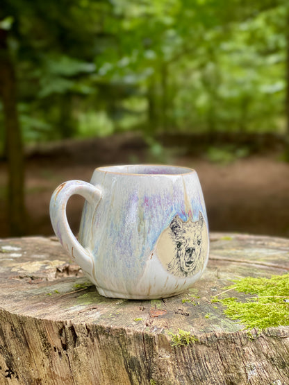 A mug with a llama