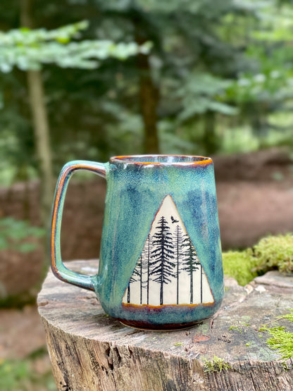 Green forest mug