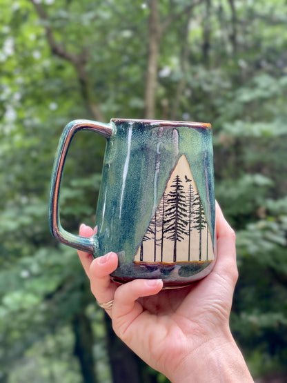 Green forest mug